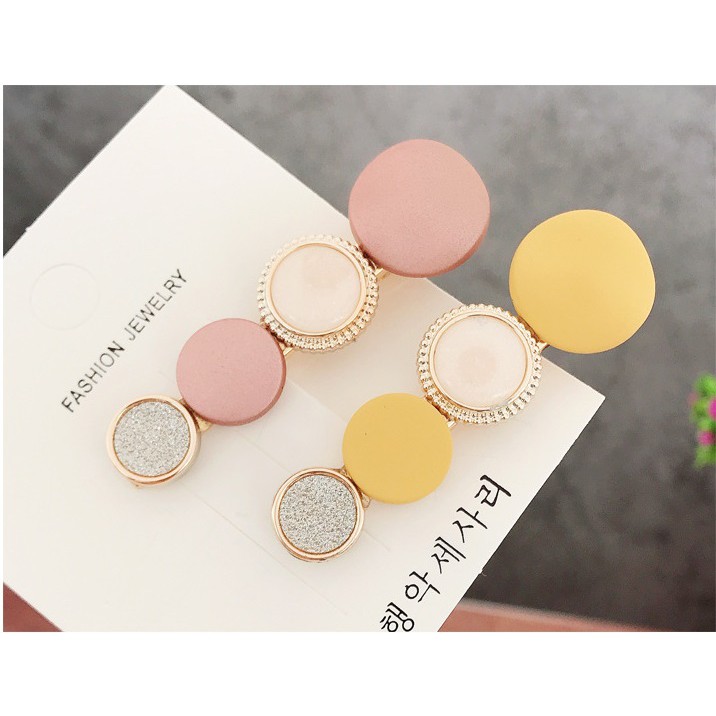 K37 Kẹp tóc hạt tròn màu sang chảnh