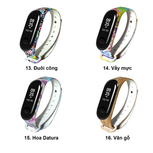 Dây đeo thay thế cho Xiaomi Miband 3 Xiaomi Miband 4 họa tiết hoa văn