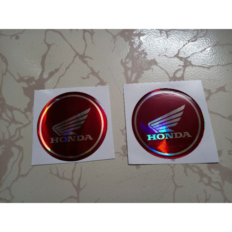 Bộ 2 tem nổi lô gô cánh chim Honda đỏ 5cm