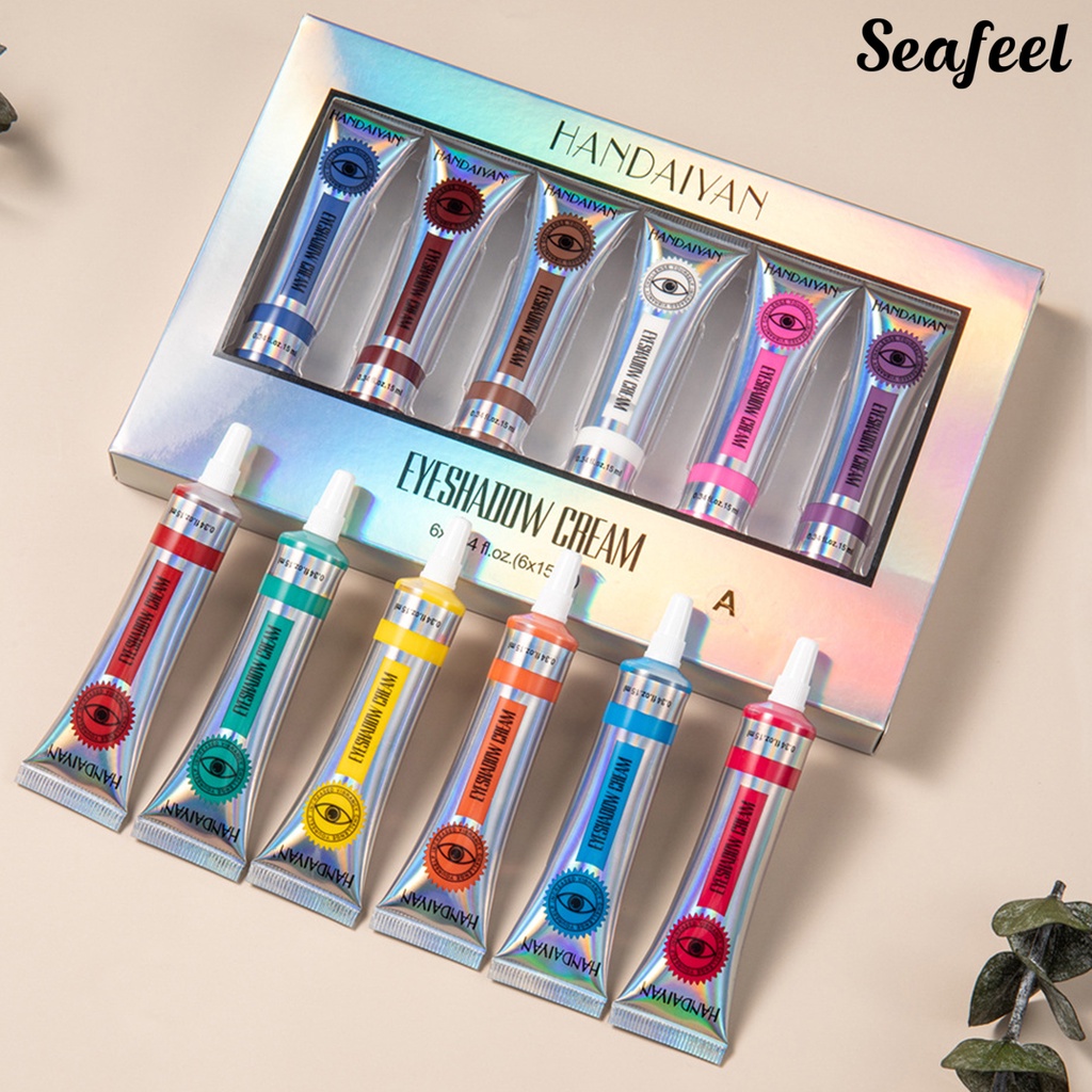 [Hàng mới về] Set 6 phấn mắt dạng gel Handaiyan màu lì không nhòe lâu trôi