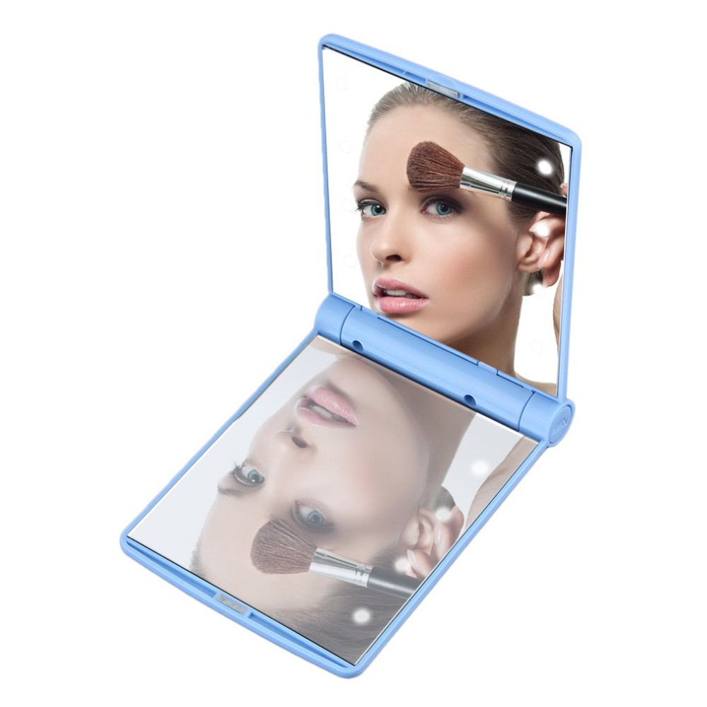 Desktop Makeup 2X / 3X  Magnifier 22 LED 3 Folding Adjustable Mirror Touch Scree