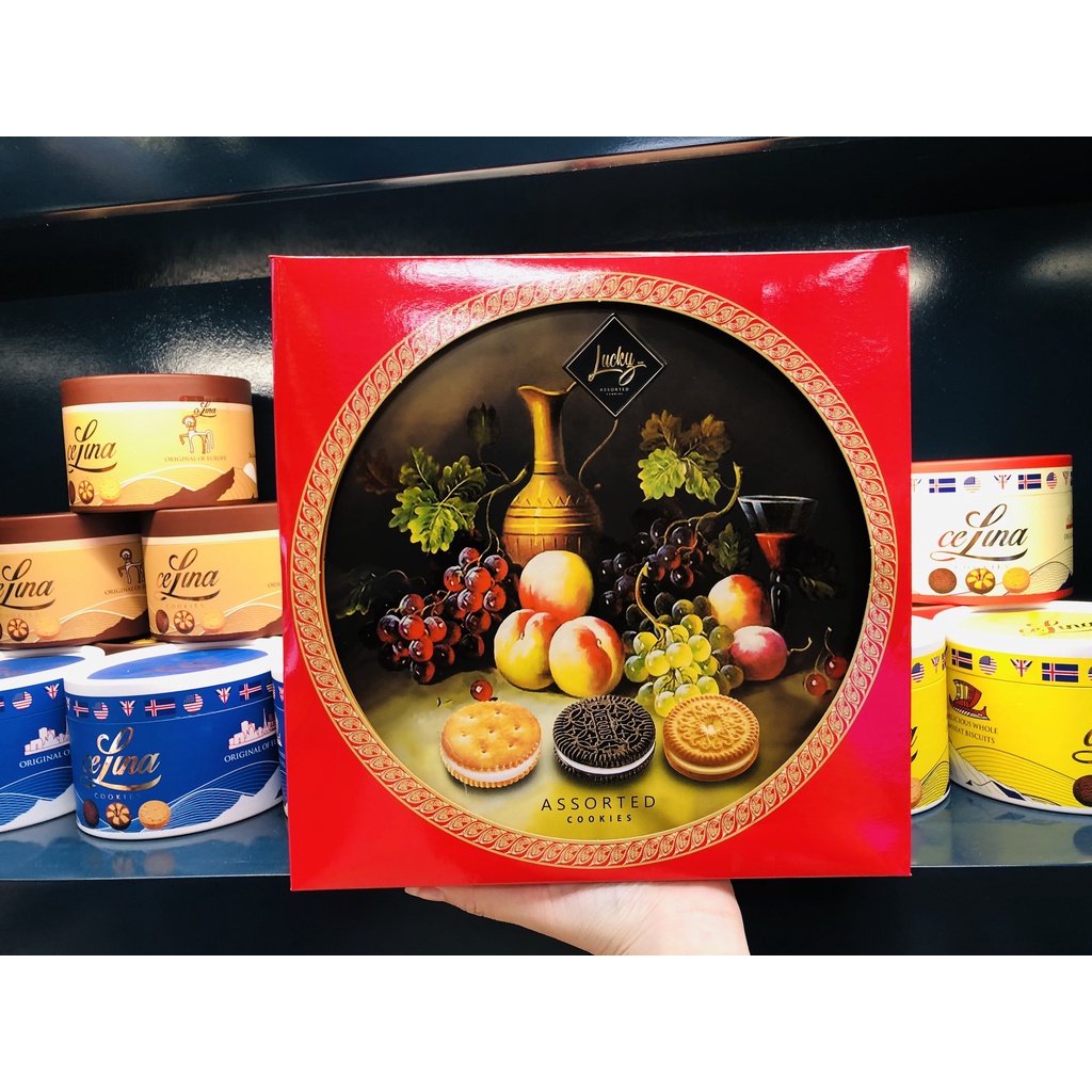 Bánh nhập khẩu thái lan Lucky Assorted tròn 310g