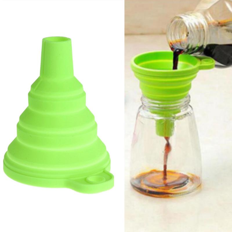 Mini Foldable Funnel Silicone Collapsible Funnel Folding Portable Funnels Be Hung Home Liquid Dispensing Kitchen Tools