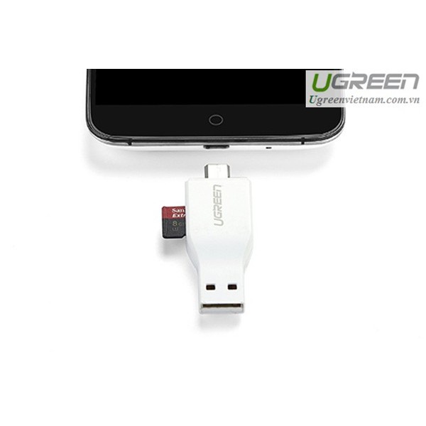 Đầu đọc thẻ 2 in 1 hỗ trợ OTG và USB TF / Micro-SD card Ugreen 30358