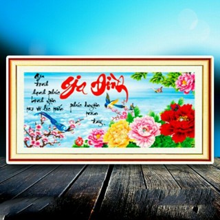 tranh đính đá Gia đình 87x45cm - LV176