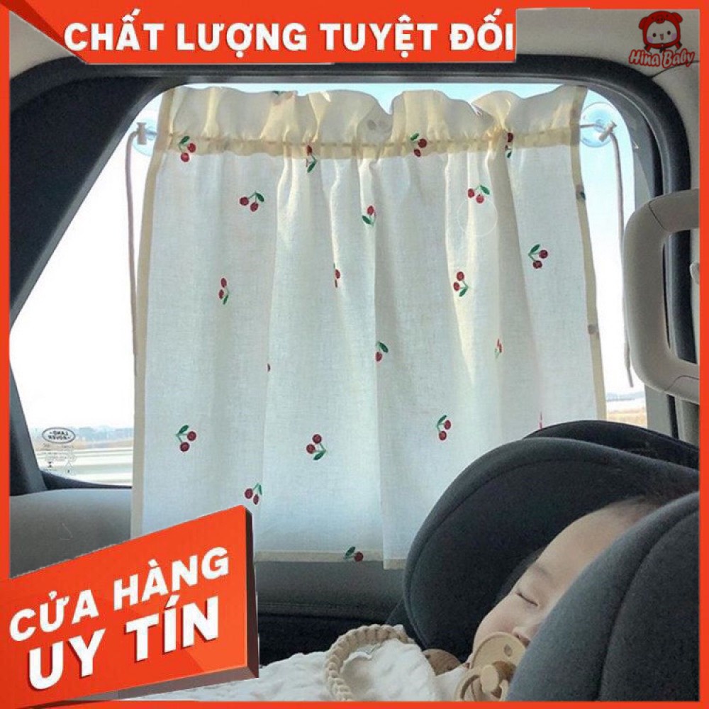 rèm ô tô che nắng phong cách Hàn Quốc, rèm ô tô che nắng bằng vải cotton có giác hút gẳn cửa xe hơi tiện lợi