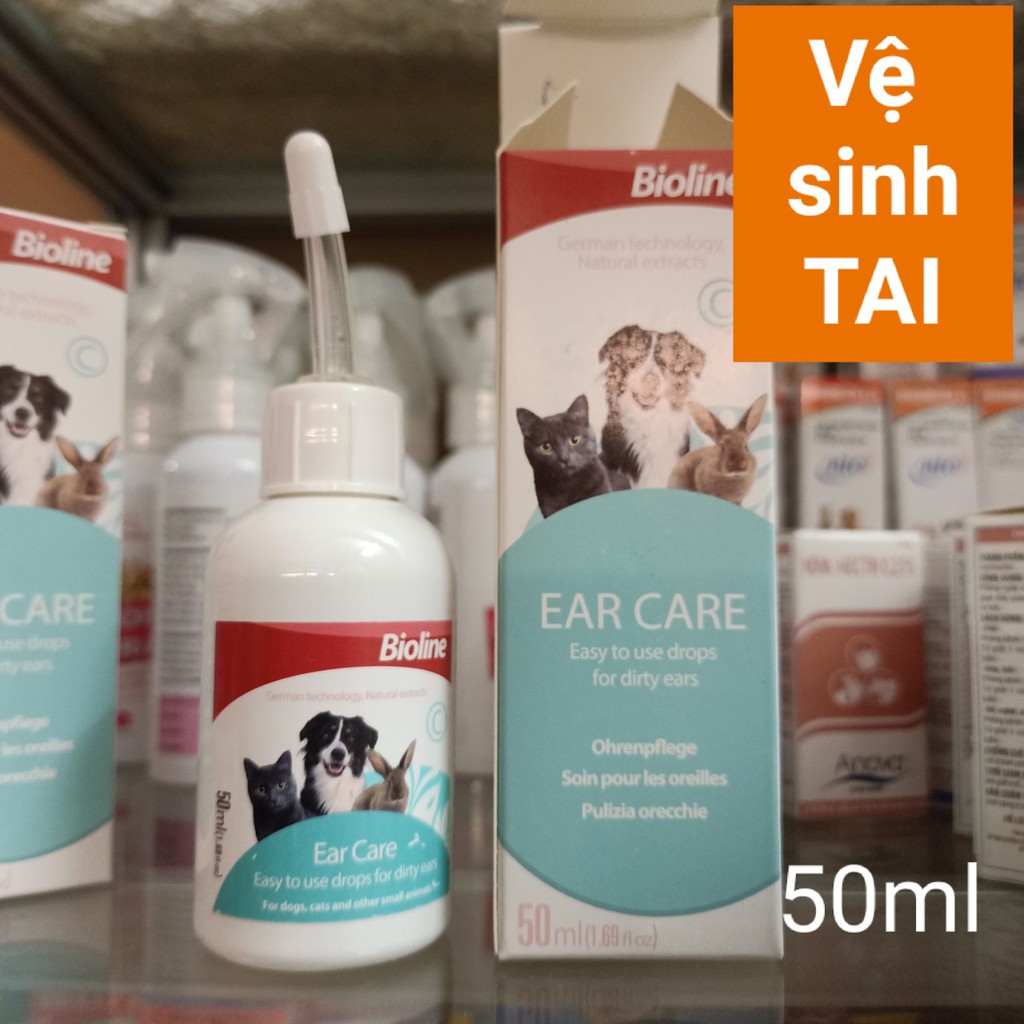 Nước Rửa Tai Cho Chó Mèo Ear Care Bioline 50Ml