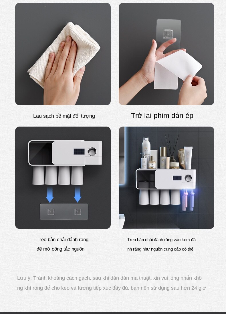 Giá Bàn Chải Đánh Răng Tia Cực Tím Khử Trùng Diệt Khuẩn Đa Năng Miễn Đục Lỗ | BigBuy360 - bigbuy360.vn