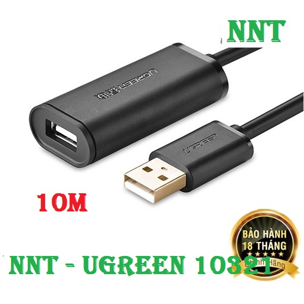 Cáp USB nối dài 10m có chíp khuếch đại chính hãng Ugreen 10321 cao cấp bảo hành 18 tháng