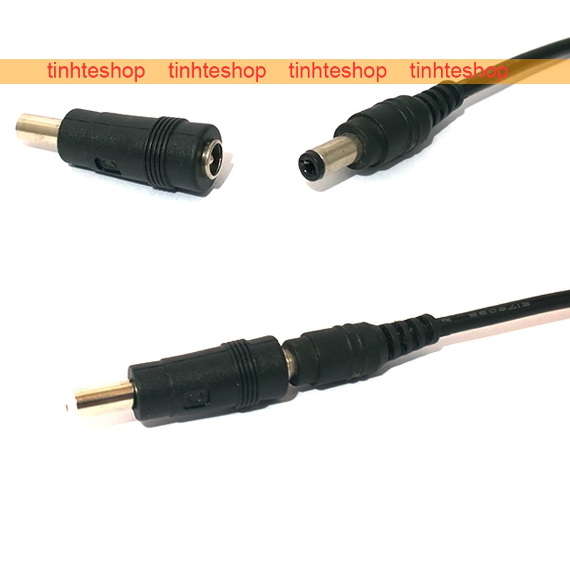Đầu đổi nguồn 5.5x2.1mm sang 5.5x2.5mm - Rắc chuyển nguồn chân tròn 5,5x2,1mm ra 5,5x2,5mm