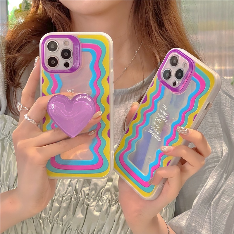 Ốp điện thoại silicon có gương hình trái tim cho apple 13 11promax 13 xr iphone 11 12 promax 8 plus xsmax 7 plus