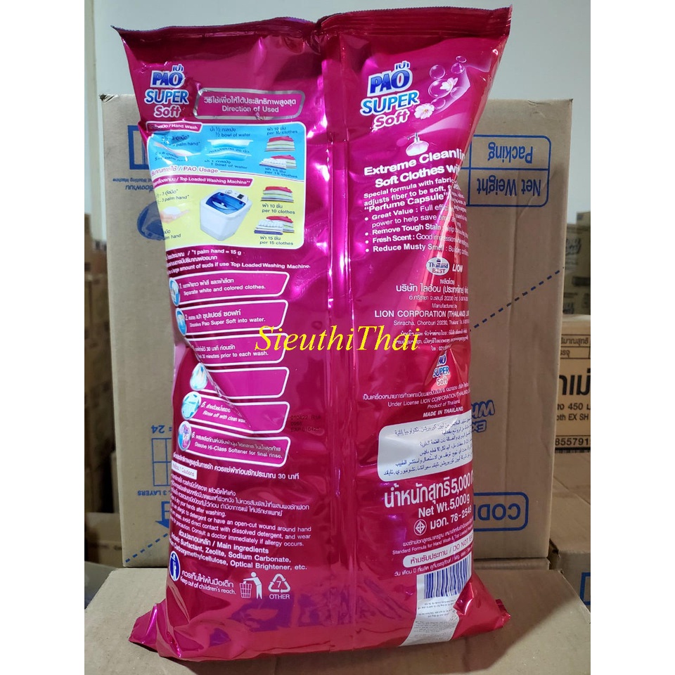 Bột giặt PAO 5 kg  nhập khẩu Thái Lan mẫu mới