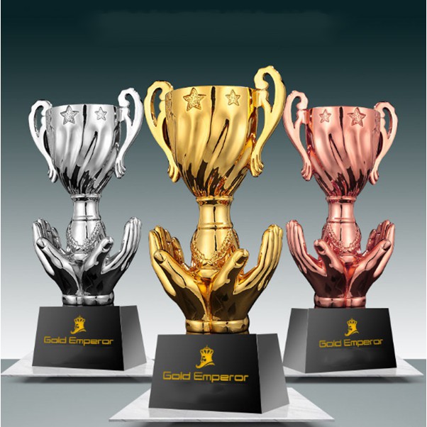 Cúp phun xăm bàn tay vàng, cup tennis vàng bạc đồng