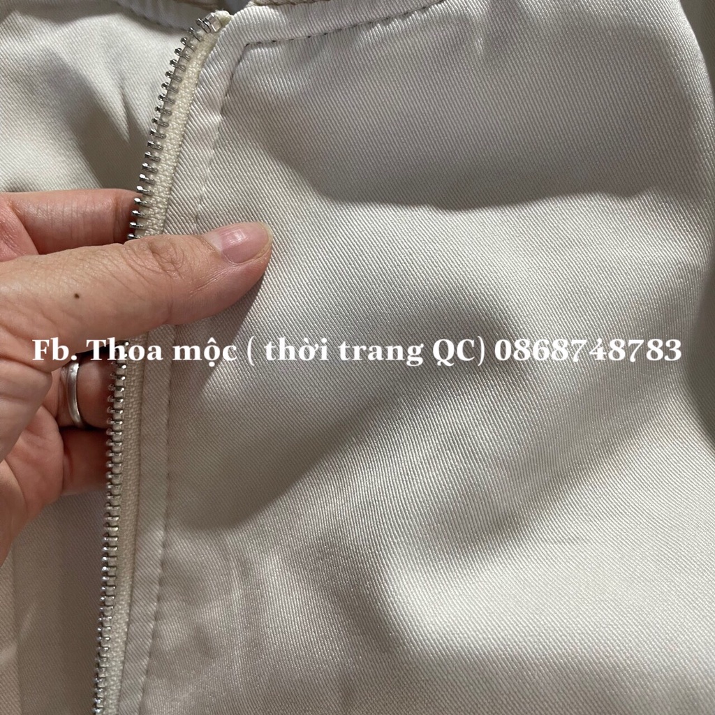 Áo Bomber kaki mặt nhung dáng croptop