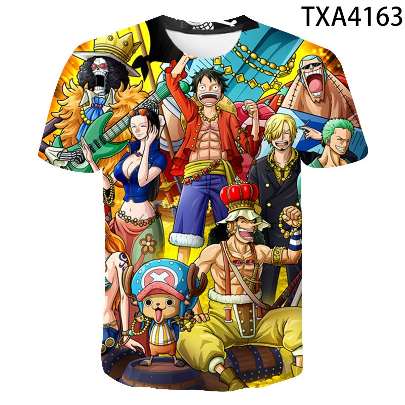 Áo Thun Tay Ngắn In Hoạt Hình One Piece Thời Trang Mùa Hè Cho Bé Trai Và Gái