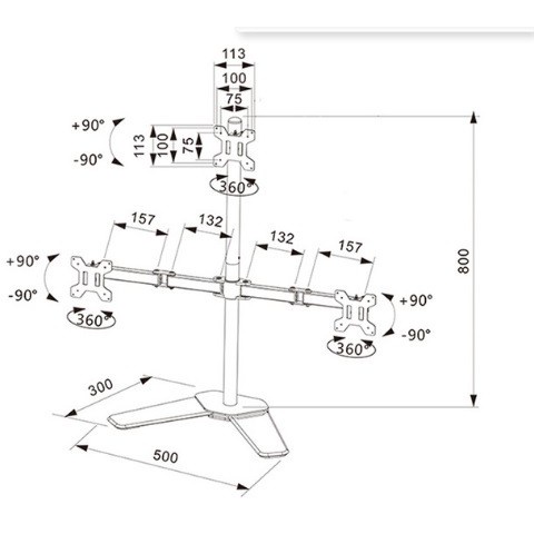 Giá Treo 3 Màn Hình Máy Tính Đa Năng - Dành Cho Màn Hình 17&quot; - 27 &quot; [ HÀNG CHÍNH HÃNG ] - Model 2020