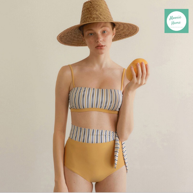 Bikini 2 Mảnh. Đồ Bơi Cao Cấp Họa Tiết Kẻ Sọc Lạ Mắt Sang Chảnh BN - 211 (Ảnh + Video thật)