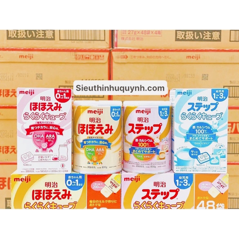 Sữa Bột Meiji Lon, Thanh Số 0 & Số 9 , 0-1 & 1-3 Nội Địa Nhật Hộp 800g