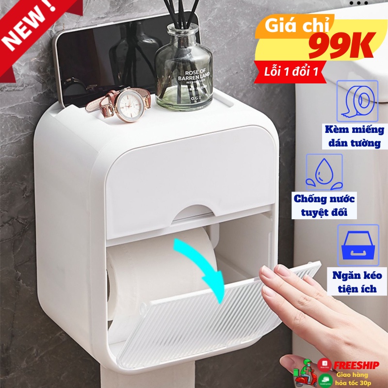 Hộp Giấy Hộp Đựng Giấy Vệ Sinh Có Ngăn Để Đồ Tiện Lợi SUN.Z