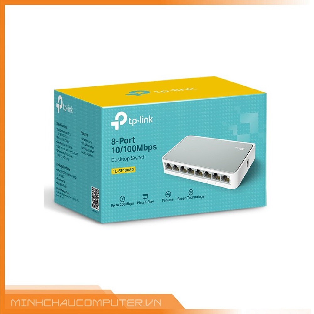 Bộ chia tín hiệu 8 cổng 10/100 Mbps Kiểm soát lưu lượng -TL-SF1008D - Chính hãng 24T