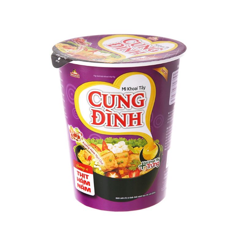 Thùng mì khoai tây cung đình vị thịt hầm nấm 65gr x 24 ly
