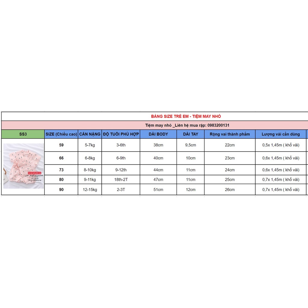 SS3_Rập giấy may body yukata  sơ sinh