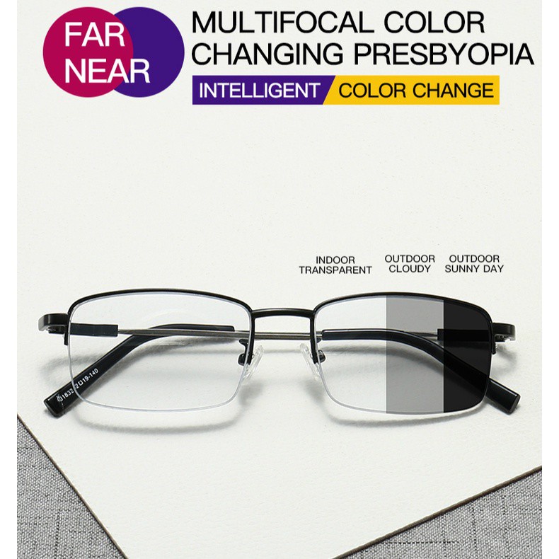 Kính đọc sách chống ánh sáng xanh cho nam đổi màu thông minh ngoài trời kính đọc sách thoải mái của phụ nữ Khi mặt trời đổi màu thành kính râm +1.00+15.0+2.00+2.50+3.00+3.50