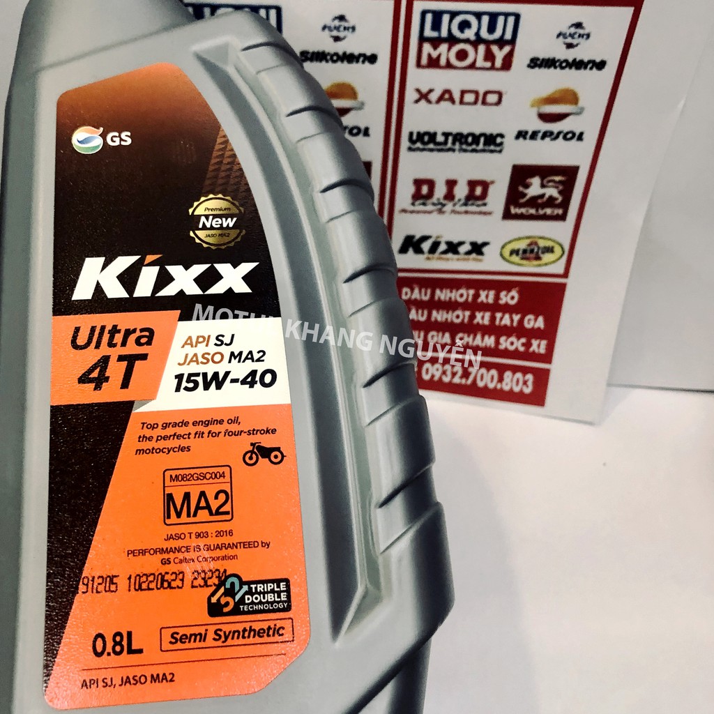 Dầu nhớt bán tổng hợp cao cấp KIXX Ultra 4T 15W-40 (Nhập khẩu Hàn Quốc)