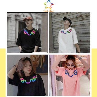Áo thun tay lỡ sna.ke phản quang form rộng unisex - viet_star