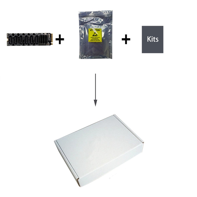 Thẻ Chuyển Đổi PH516 M2 NVME Sang 3.0 6 Cổng ASM1166 Chuyên Dụng Cho Tản Nhiệt