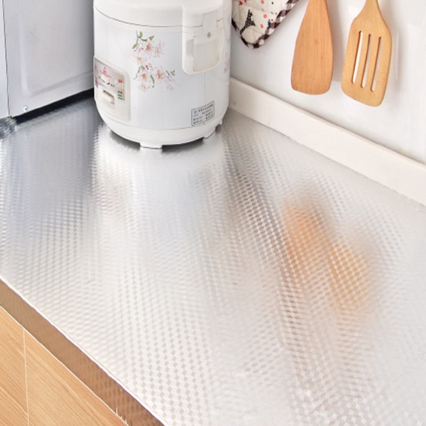 Tấm giấy bạc dán tường tự trang trí 40X100CM chống thấm nước dành cho nhà bếp