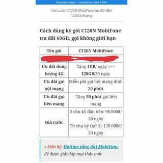 Sim vào mạng mobifone có 60G mỗi tháng