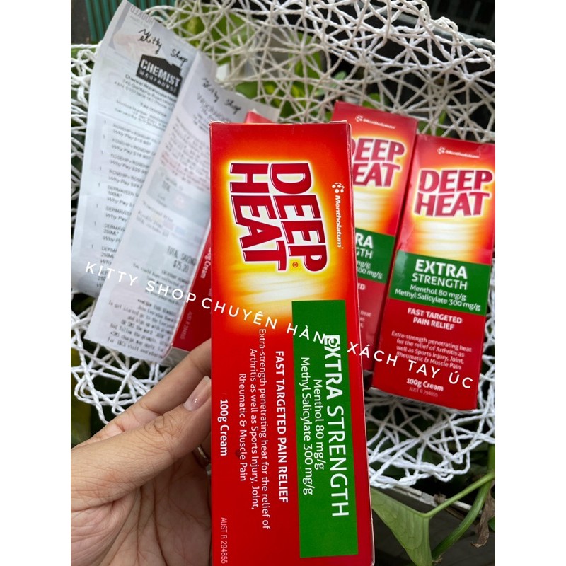 KEM BÔI DEEP HEAT EXTRA STRENGTH TUÝP 100MG CHÍNH HÃNG