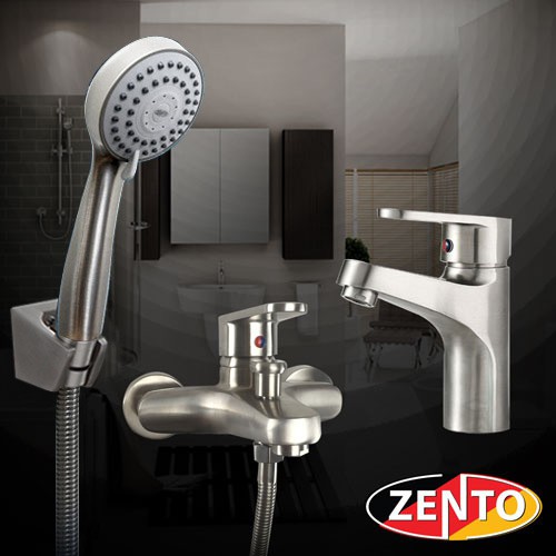 Cặp đôi sen tắm và vòi lavabo Inox 304 Zento CB001