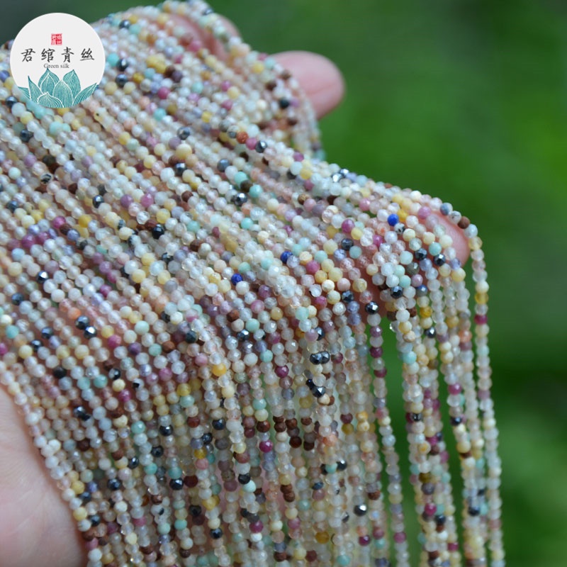 Bingyingge Chuỗi Hạt Tự Nhiên Đầy Màu Sắc 2MM Làm Vòng Tay / Dây Chuyền Thủ Công diy