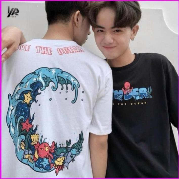 Áo Phông Nam Nữ From Rộng, Unisex  Họa Tiết Trằng Mực in Cao Cấp Không Phai. ,