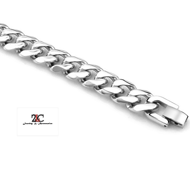 Lắc tay nam inox kiểu lặc kép xéo cá tính thép không gỉ 13mm- QuynhChi Store