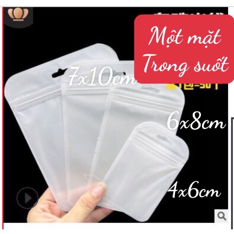 50c Túi zíp CỨNG trong suốt hai mặt và túi mặt đục y hình 100% hàng sẵn