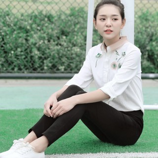 Áo sơ mi nữ thêu hoa duyên dáng NA18 - Hàng Nhập
