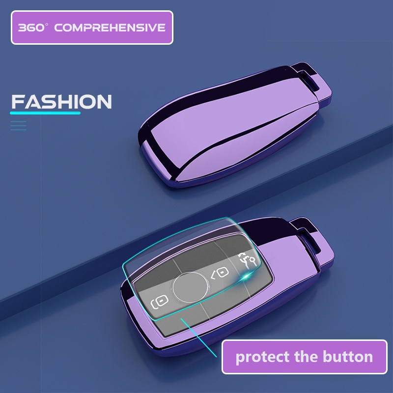 Vỏ chìa khóa ô tô Benz Electroplate TPU Thích hợp cho 2022 Mercedes-Benz E300L GLC260