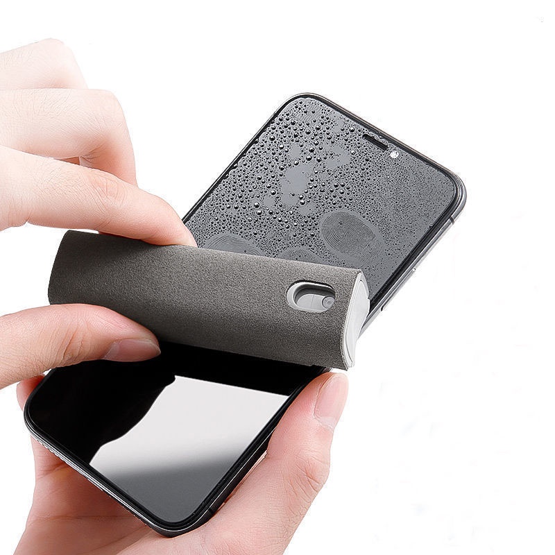 Bình xịt vệ sinh màn hình điện thoại kèm khăn lau kính ipad máy tính có sẵn dung dịch làm sạch 2 trong 1 tiện dụng