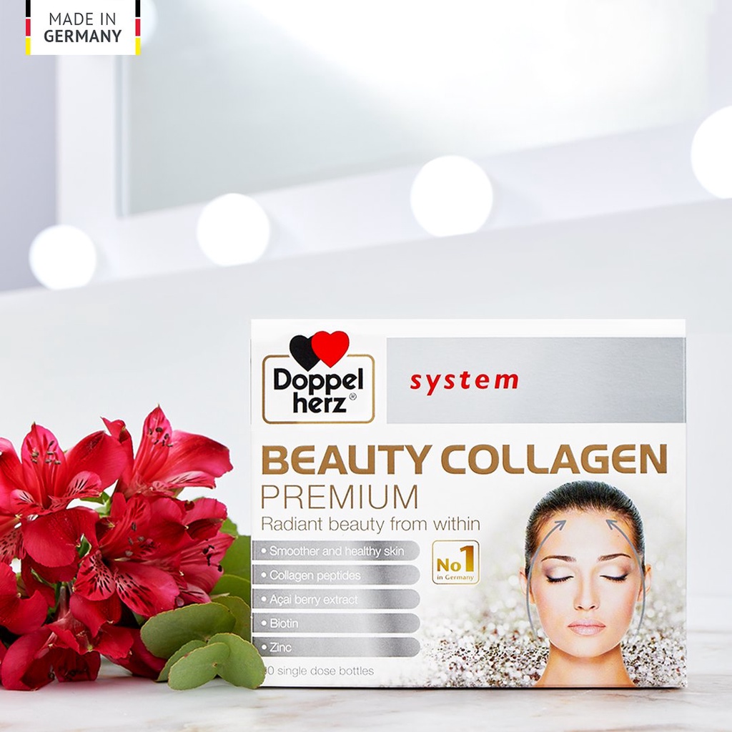 [TPCN Nhâp Khẩu] Collagen thuỷ phân chống lão hóa, đẹp da Doppelherz Beauty Collagen (Hộp 30 ống)