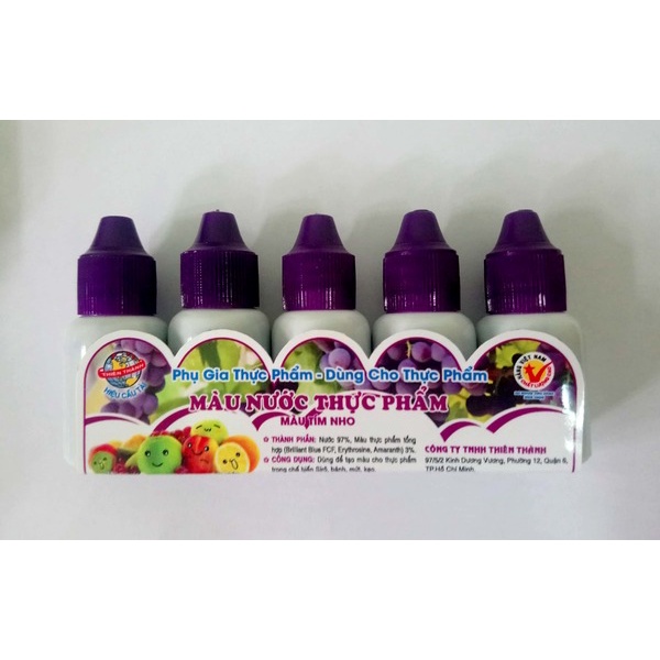 Màu thực phẩm Thiên Thành, màu nước thực phẩm an toàn  1lọ/ 10ml
