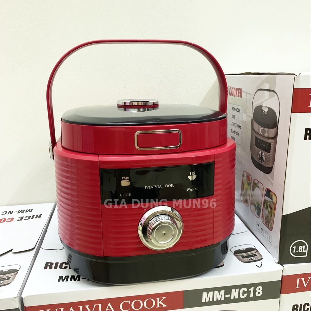 Nồi Cơm Điện IVIAIVIA COOKER MM - NC18 Dung tích 1.8 Lít  - Tặng Kèm Giá Hấp, Hàng Chính Hãng Bảo Hành 12 Tháng