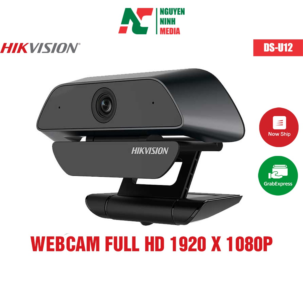 (Hàng Chính Hãng) Webcam Hikvision DS-U12 độ phân giải Full HD (1920×1080) Siêu Nét - Tích Hợp Mic Đàm Thoại