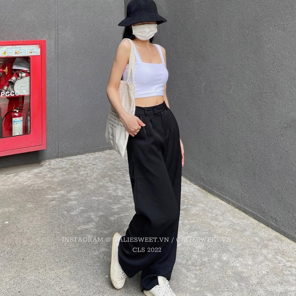 Áo 2 dây bản to Caliesweet áo bra 2 dây kèm mút ngực chất thun co dãn