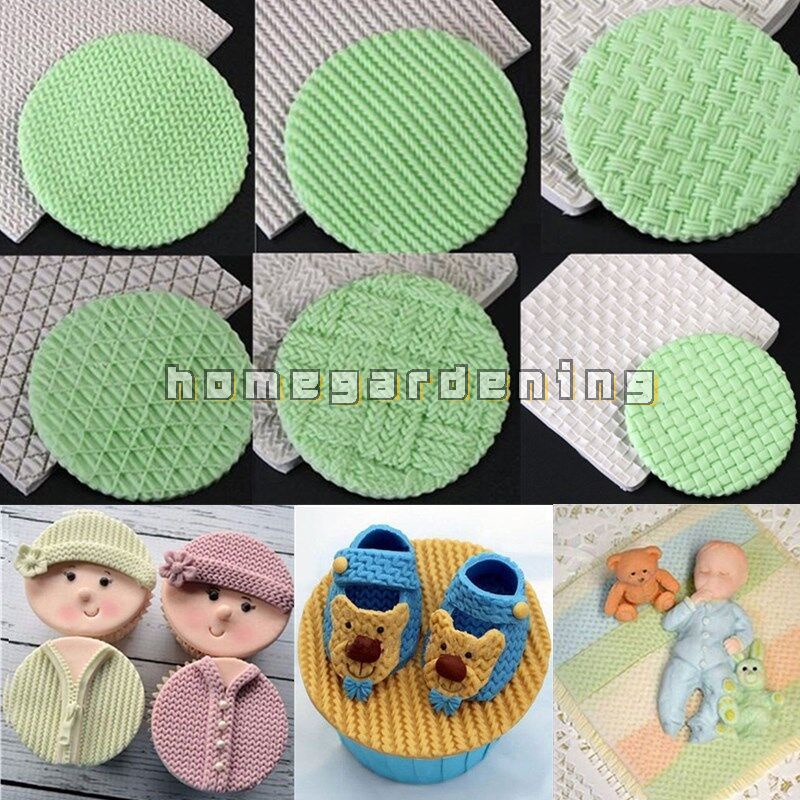 Khuôn Silicone Nhấn Bánh Họa Tiết Đan Len 3D Nhiều Kiểu