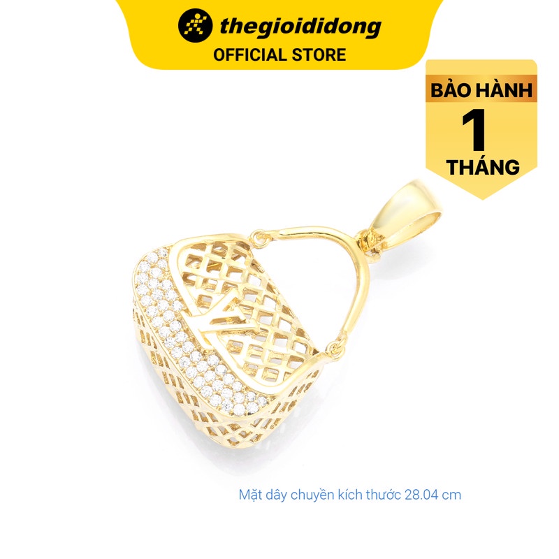 Mặt dây chuyền bạc nữ AVA đính đá mạ vàng 18K AVJ.P000009.00