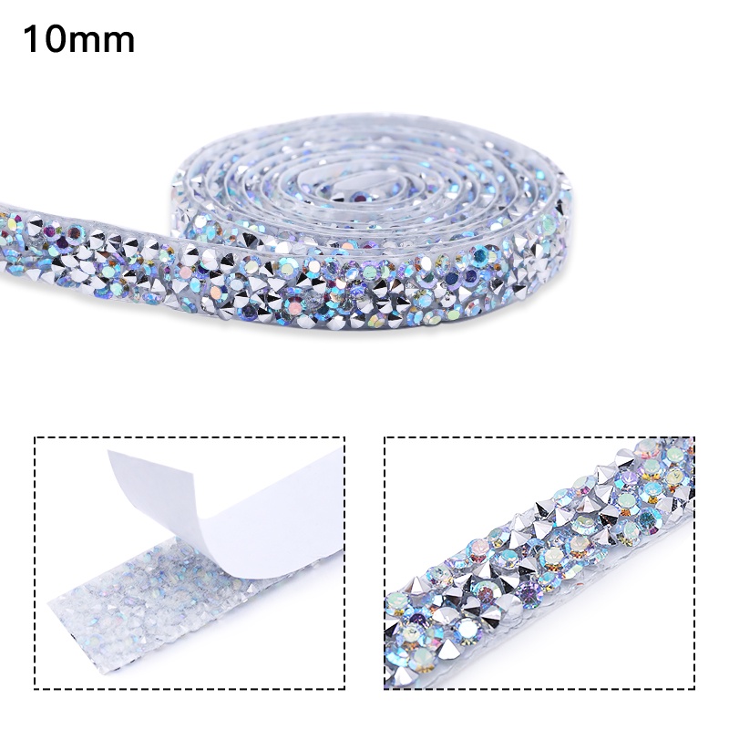 Kiều Mạch Tự dính Rhinestones Trim Glitter Crystal Tape Strass Ribbon Chain Rhinestones để trang trí thủ công DIY