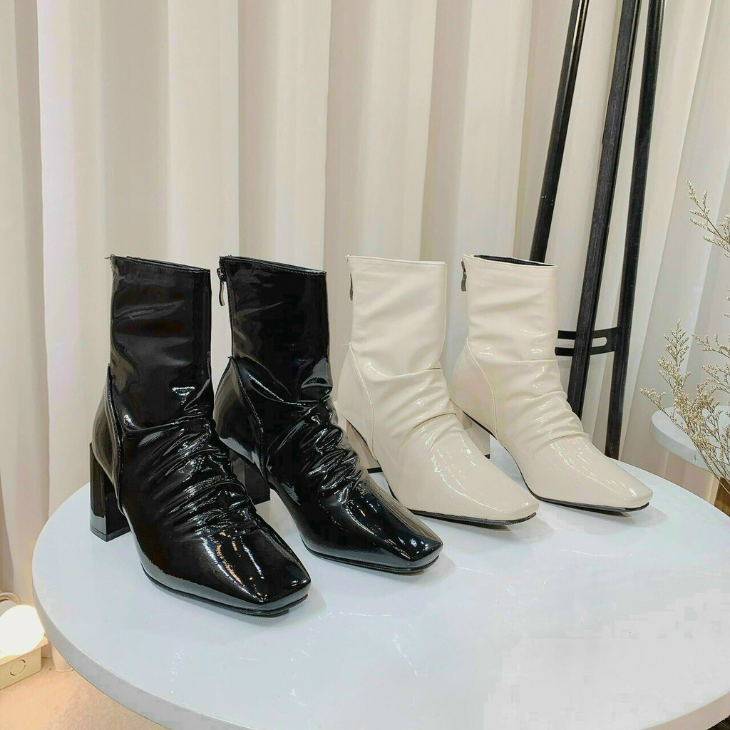 Boots nhăn 7 phân da bóng, Bốt nữ cao cổ da nhăn Bụng Bự Store 2020 | BigBuy360 - bigbuy360.vn